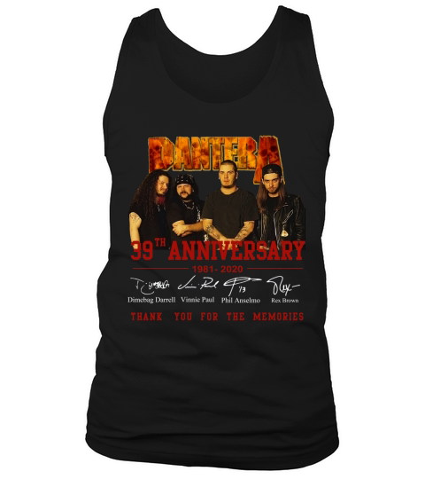 Pantera 39th anniversary 1981 2020 signatures thank for memories shirt Tank Top Unisex