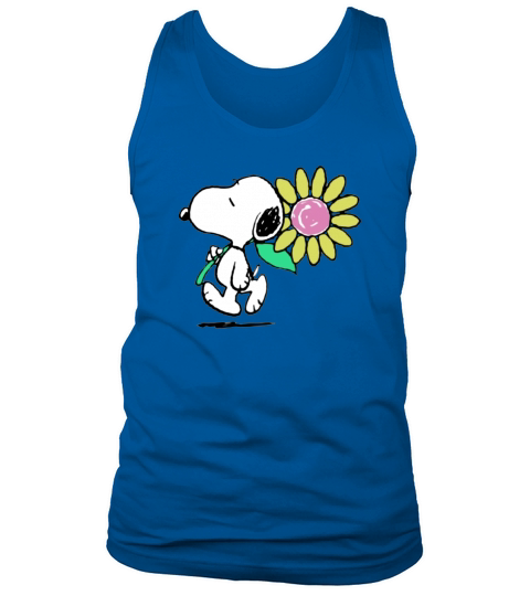 Peanuts Snoopy pink daisy flower shirt Tank Top Unisex