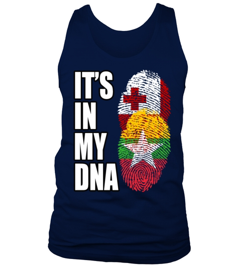 Tongan And Burmese Mix Heritage DNA Flag Tank Top Unisex