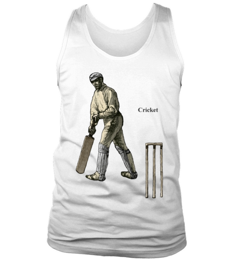 Vintage Cricket Player with a Bat and Wicket Tank Top Unisex