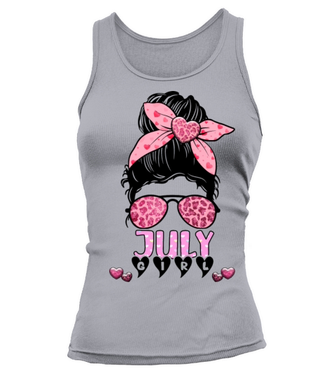 Birthday Born In July Girl Messy Bun Bandana Tank top Woman