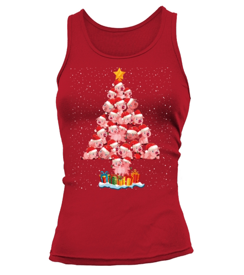 Christmas Tree Pig Lovers Funny Sarcastic Tank top Woman