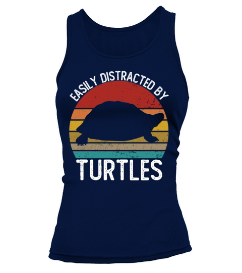 Easily Distracted By Turtles Shirts Vintage Turtle Tank top Woman