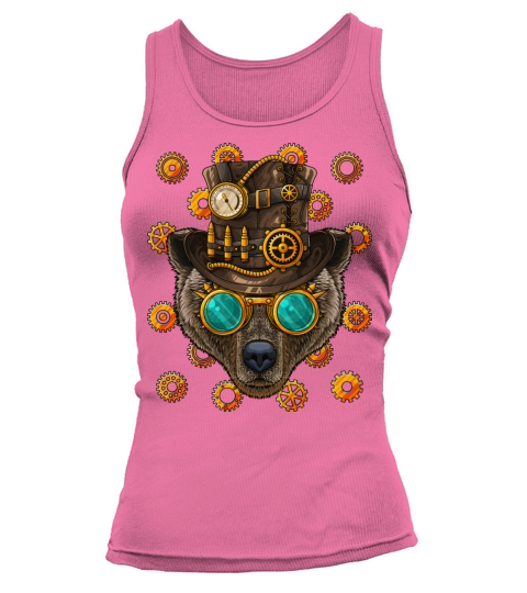 Steampunk Bear Medieval Victorian Steam Powered An Tank top Woman