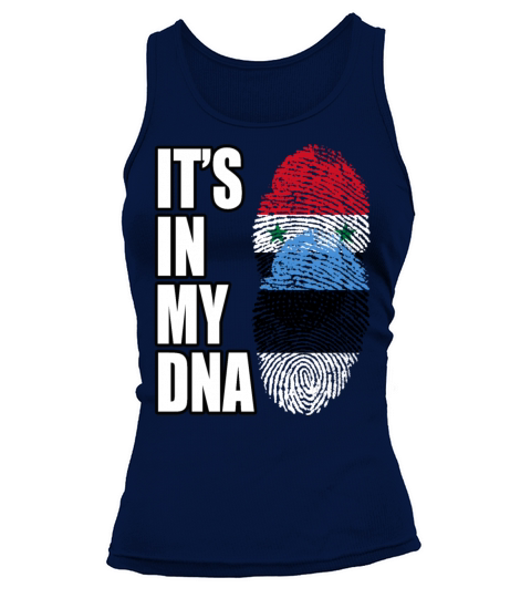 Syrian And Estonian Vintage Heritage DNA Flag Tank top Woman