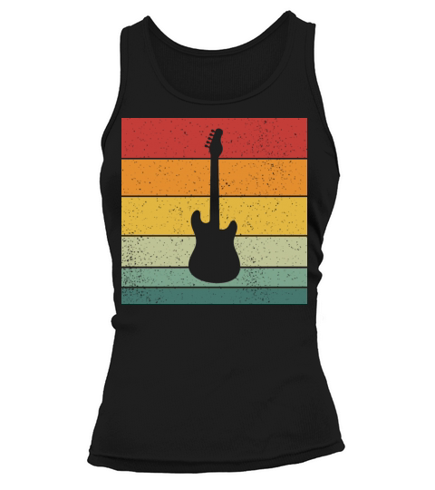 Vintage Retro Electric Guitar Vintage Music Tank top Woman