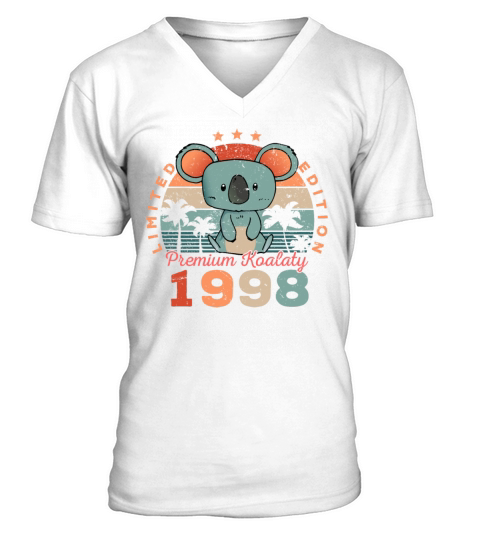 Birth Year 1998 Birthday Gift Koala Bear Koalas V-Neck T-shirt