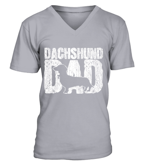 Dachshund Dad Wiener Father Fathers Day Vintage Gift T-Shirt V-Neck T-shirt