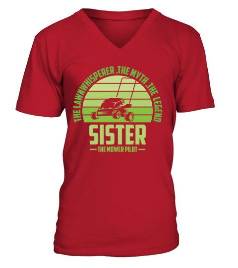 Funny Sister Lawn Mowing Shirt Lawn Mower Mow Summ V-Neck T-shirt