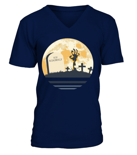 KIMBERLY Grave Tombstone Halloween Zombie Spooky V-Neck T-shirt