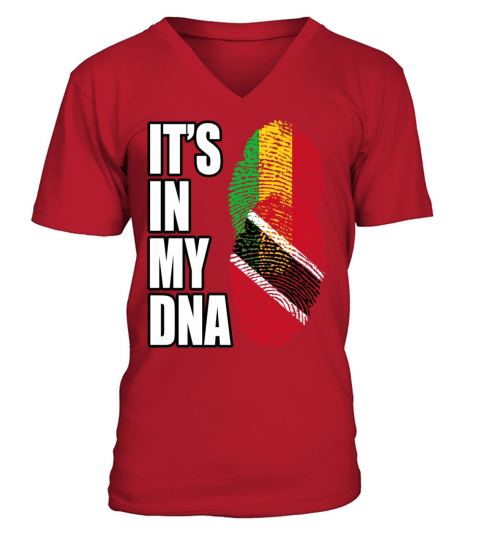 Malian And Trinidad Tobago Mix Heritage DNA Flag V-Neck T-shirt
