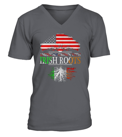 Mens American Grown With Irish Roots V-Neck T-shirt