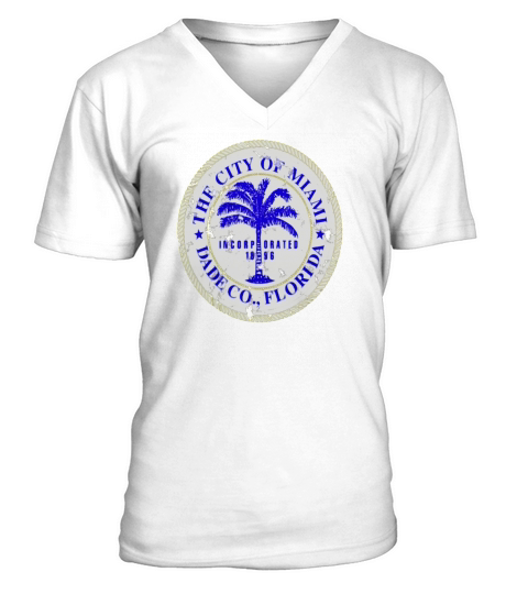 Miami Florida City Seal State Home Pride Dade County T-Shirt V-Neck T-shirt