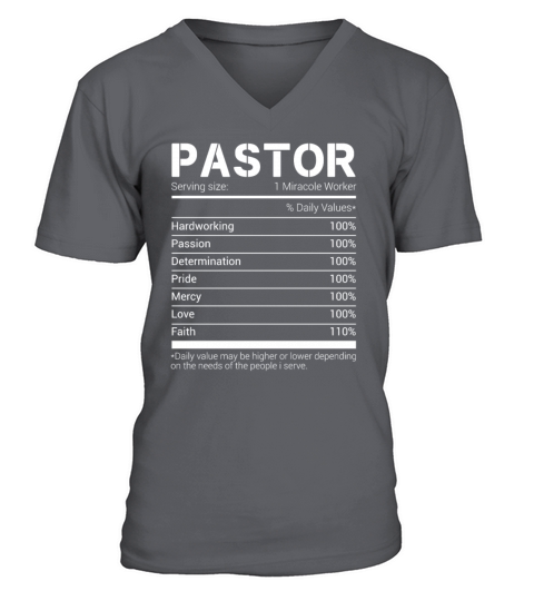 Pastor Nutritional Facts Cool Preacher Priest V-Neck T-shirt