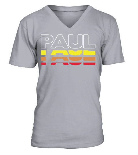 Paul First Name Funny Vintage Sunset Paul V-Neck T-shirt