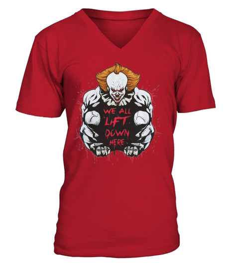 Pennywise IT We all Lift down here V-Neck T-shirt