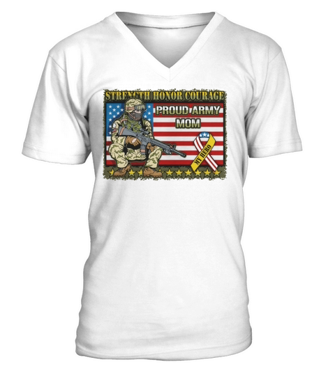 Proud Army Mom My Hero V-Neck T-shirt