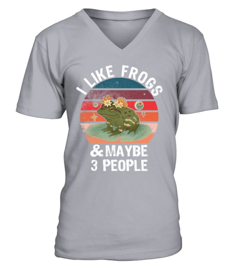 Sarcastic Frog Lover Retro Vintage V-Neck T-shirt