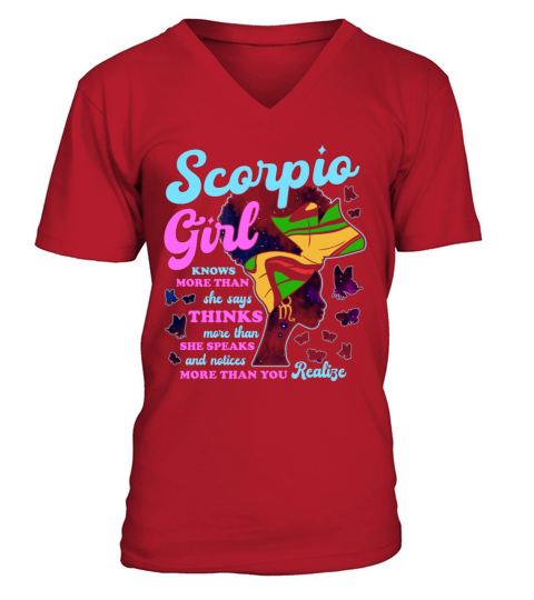 Scorpio Zodiac Proud Melanin V-Neck T-shirt