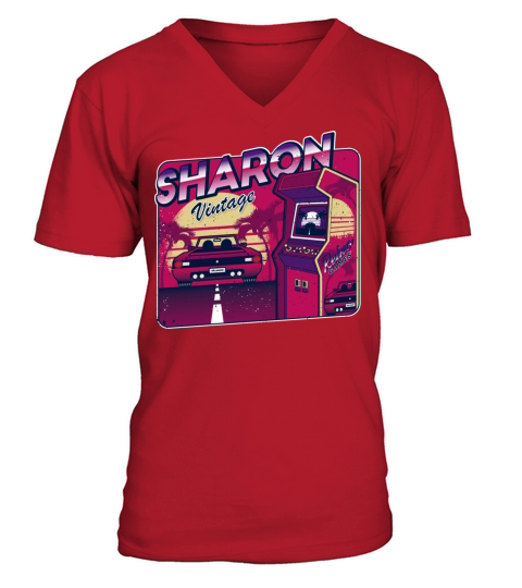 Sharon Funny Personalized Vintage Gamer 80s 90s V-Neck T-shirt