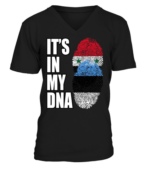 Syrian And Estonian Vintage Heritage DNA Flag V-Neck T-shirt