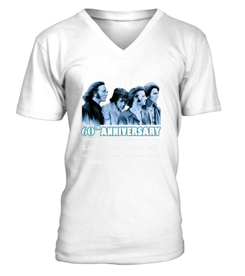 The Beatles 60th anniversary 1960-2020 signatures shirt V-Neck T-shirt