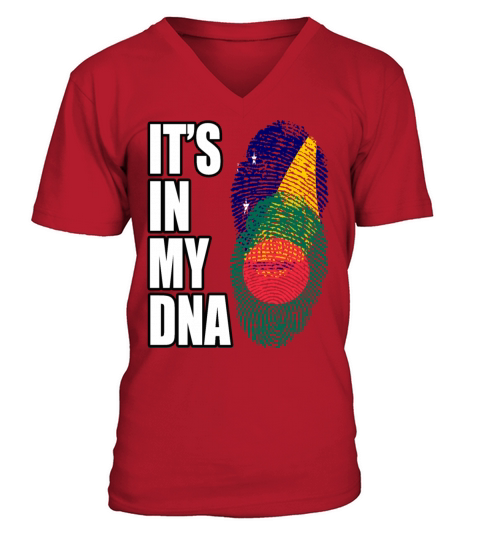Tokelauan And Bangladeshi Mix Heritage DNA Flag V-Neck T-shirt