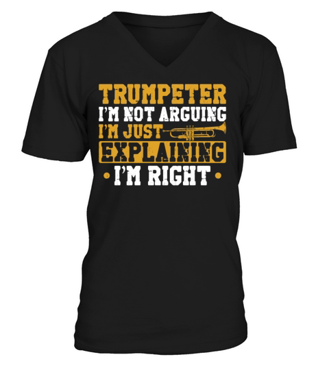Trumpet Player Vintage Trumpeter V-Neck T-shirt