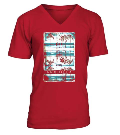 Vintage Anguilla Shirt Ocean Beach Vacation Tshirt Men Women V-Neck T-shirt