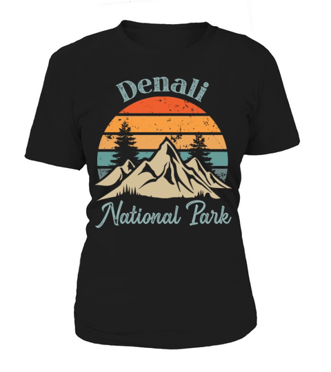 Denali National Park Retro Vintage Mountain Sunset Women's T-Shirt