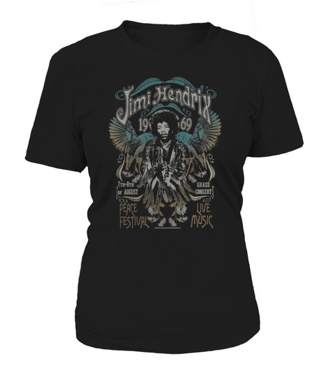Jimi Hendrix Peace Festival Winged Guitar Poster T-Shirt Women's T-Shirt