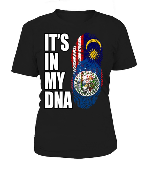 Malaysian And Belizean Mix Heritage DNA Flag Women's T-Shirt