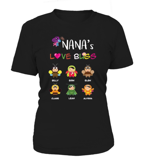 Nana Love Bugs Personalized Women's T-Shirt
