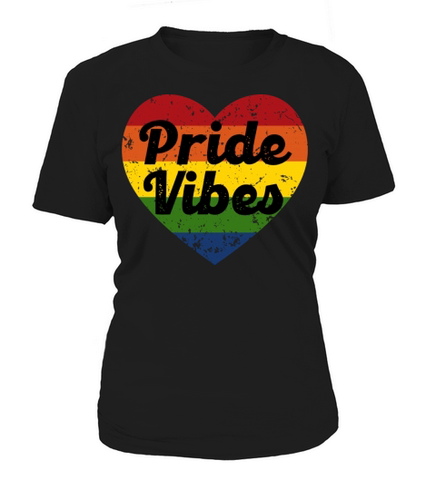 Pride Vibes Retro Vintage Rainbow Heart Women's T-Shirt