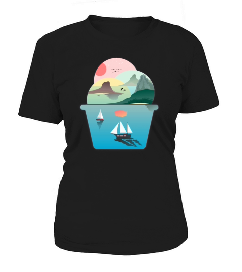 Summer Ice Cream Ocean Wanderlust Sailing Sunset Women's T-Shirt
