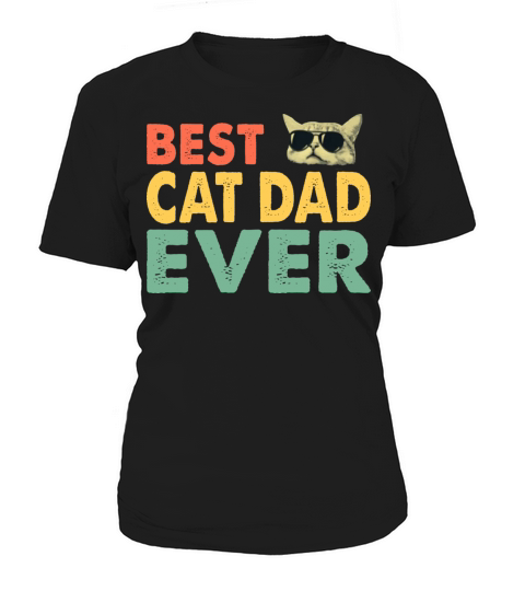 Vintage Best Cat Dad Ever T-Shirt Retro Cat Daddy Women's T-Shirt