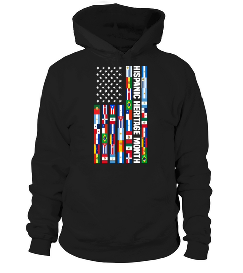 Hispanic Heritage Month Spanish Countries USA Flag Hoodie Unisex