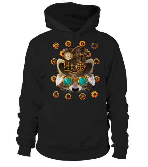 Steampunk Raccoon Medieval Victorian Steam Powered Hoodie Unisex