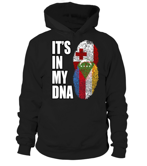 Tongan And Comoran Mix Heritage DNA Flag Hoodie Unisex