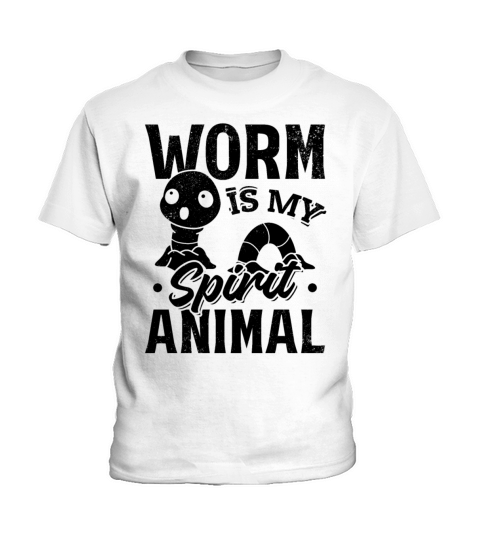 Cute Worm I Worm Is My Spirit Animal Worm Lover Kids T-Shirt