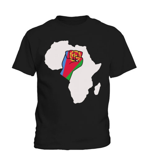 Eritrean pride Eritrea flag Africa map raised fist t-shirt Kids T-Shirt