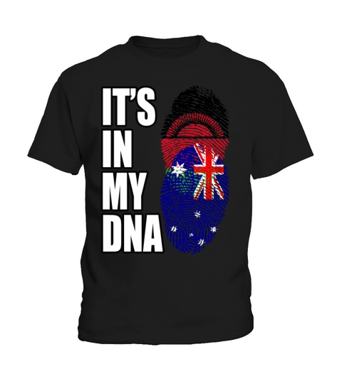 Malawian And Australian Mix Heritage DNA Flag Kids T-Shirt
