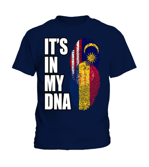 Malaysian And Chadian Mix Heritage DNA Flag Kids T-Shirt