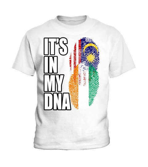 Malaysian And Ivorian Mix Heritage DNA Flag Kids T-Shirt