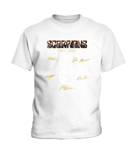 Scorpions Rock Band 1965 2020 Signatures Kids T-Shirt