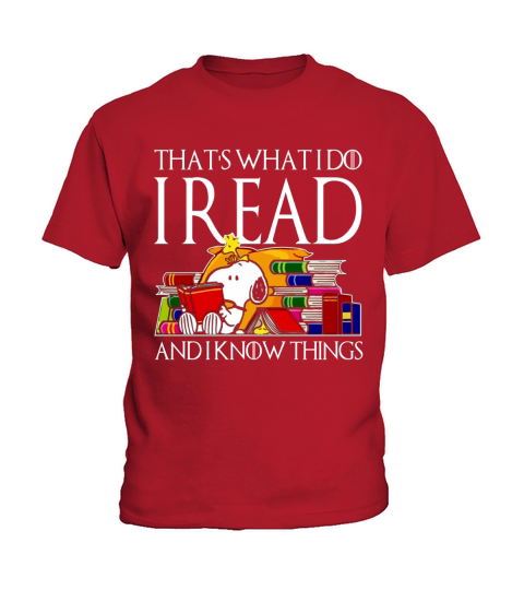 SNOOPY THATS WHAT I DO I READ AND I KNOW THINGS shirt hoodie sweater longsleeve Kids T-Shirt