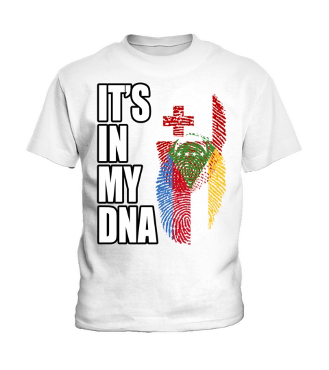 Tongan And Comoran Mix Heritage DNA Flag Kids T-Shirt
