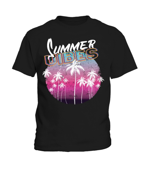 Vacation Summer Vibes Sun Exotic Palm Trees Kids T-Shirt