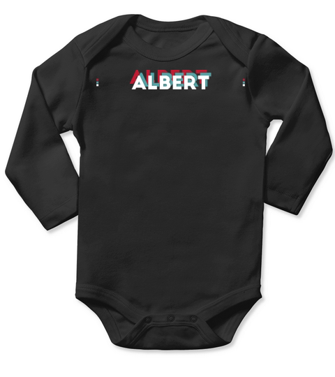Albert Name - Funny Name Albert 80s theme Long Sleeve Baby One-Piece