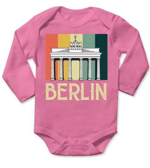 Berlin Vintage Brandenburg Gate Germany Long Sleeve Baby One-Piece